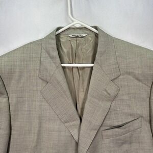 Canali Blazer Mens 46R Beige 3-Button Super 120s Wool Sport Coat‎ Jacket Italy